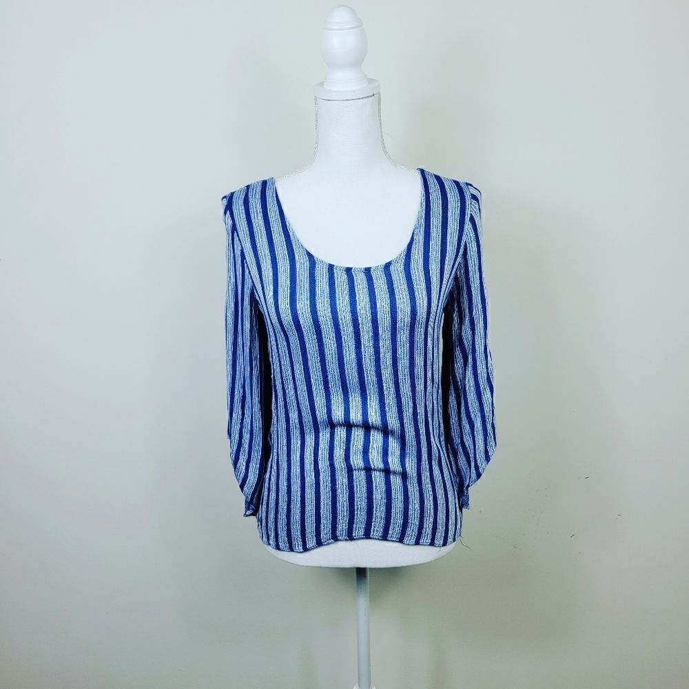 Anthro Drew Striped Blouse. Blue S#012